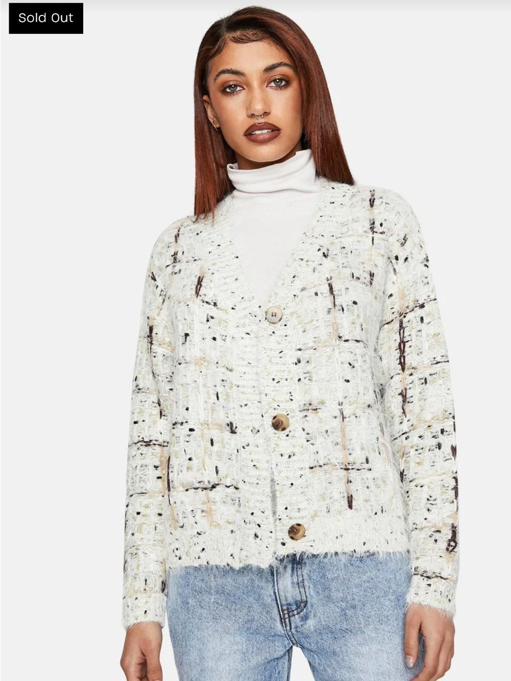 MINKPINK Cream Speckled Kellie Knit Cardigan